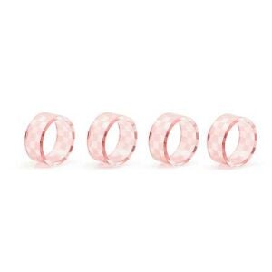 Pink Check Napkin Rings, Set of 4