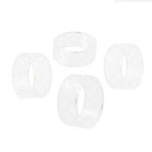Clear Check Napkin Rings, Set of 4