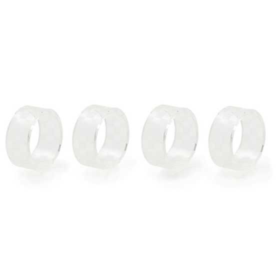 Clear Check Napkin Rings, Set of 4