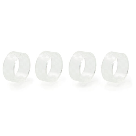 Clear Check Napkin Rings Set of 4