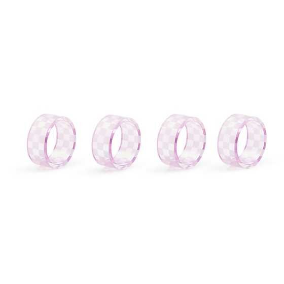 Lavender Check Napkin Rings, Set of 4