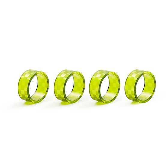 Green Check Napkin Rings, Set of 4