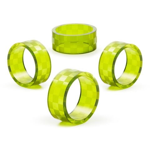 Green Check Napkin Rings, Set of 4