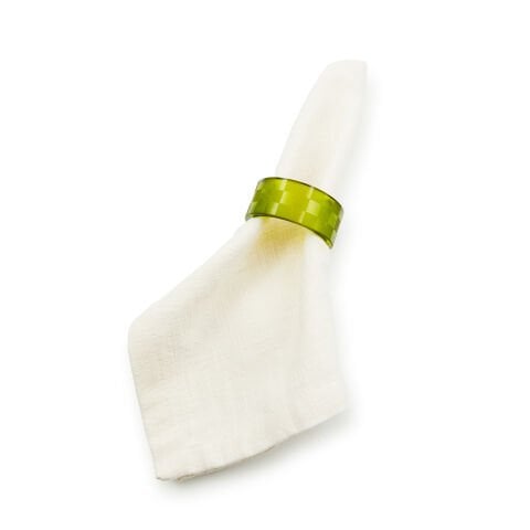 Green Check Napkin Rings, Set of 4