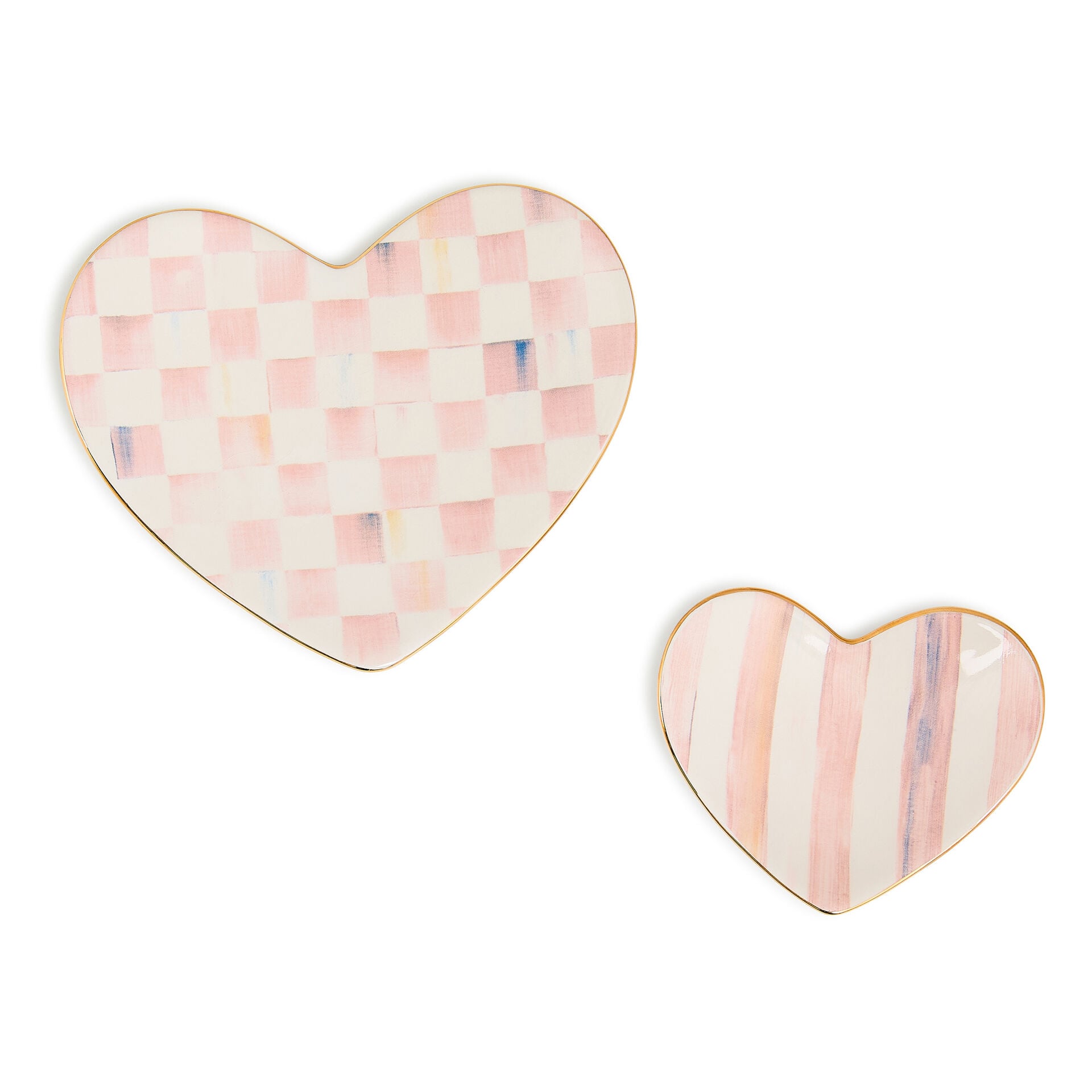 Rosy Heart Trinket Dishes Set of 2