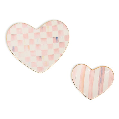 Rosy Heart Trinket Dishes Set of 2