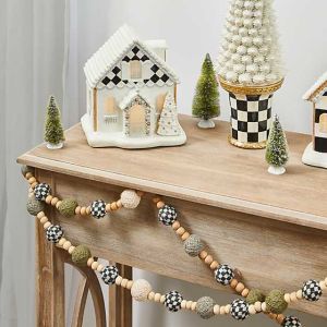 Farmhouse Beaded Ball Garland - Set of 2