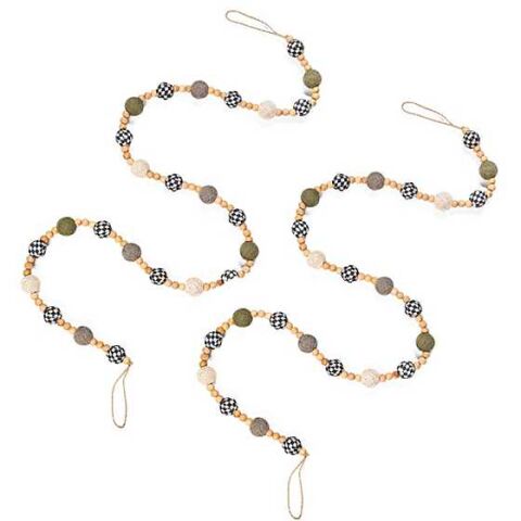 Farmhouse Beaded Ball Garland - Set of 2