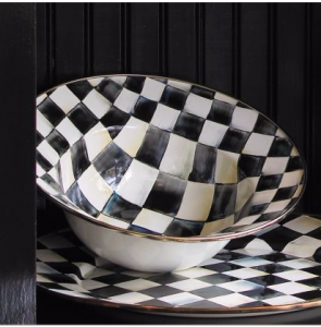 Courtly Check Enamel Serving Bowl