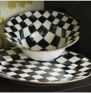 Courtly Check Enamel Serving Bowl