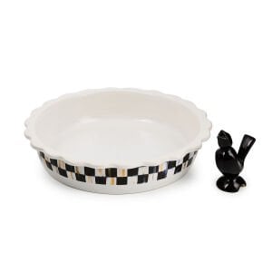 Courtly Check Everyday Pie Plate with Pie Bird