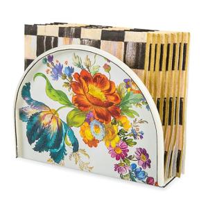 White Flower Market Napkin Holder