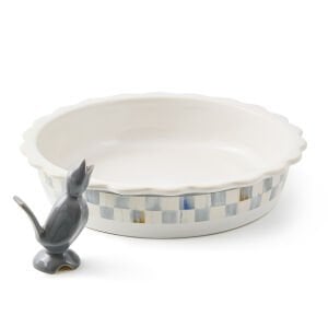 Sterling Check Everyday Pie Plate with Pie Bird
