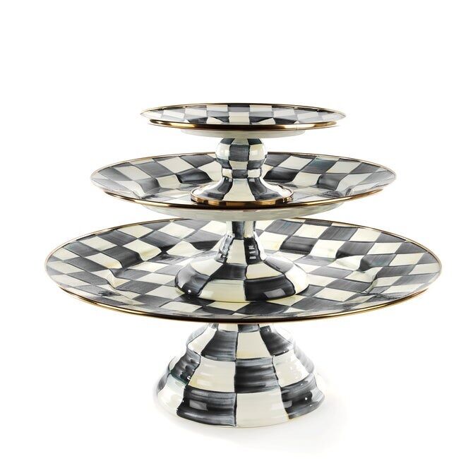 Courtly Check Pedestal Platters Set of 3