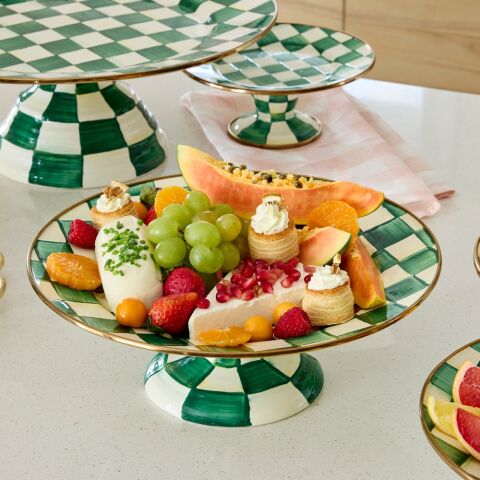 Courtly Check Pedestal Platters, Set of 3