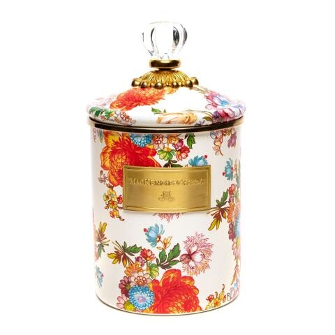 White Flower Market White Canisters, Set of 3
