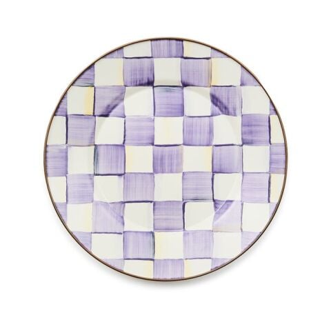 Violet Check Dinner Plate