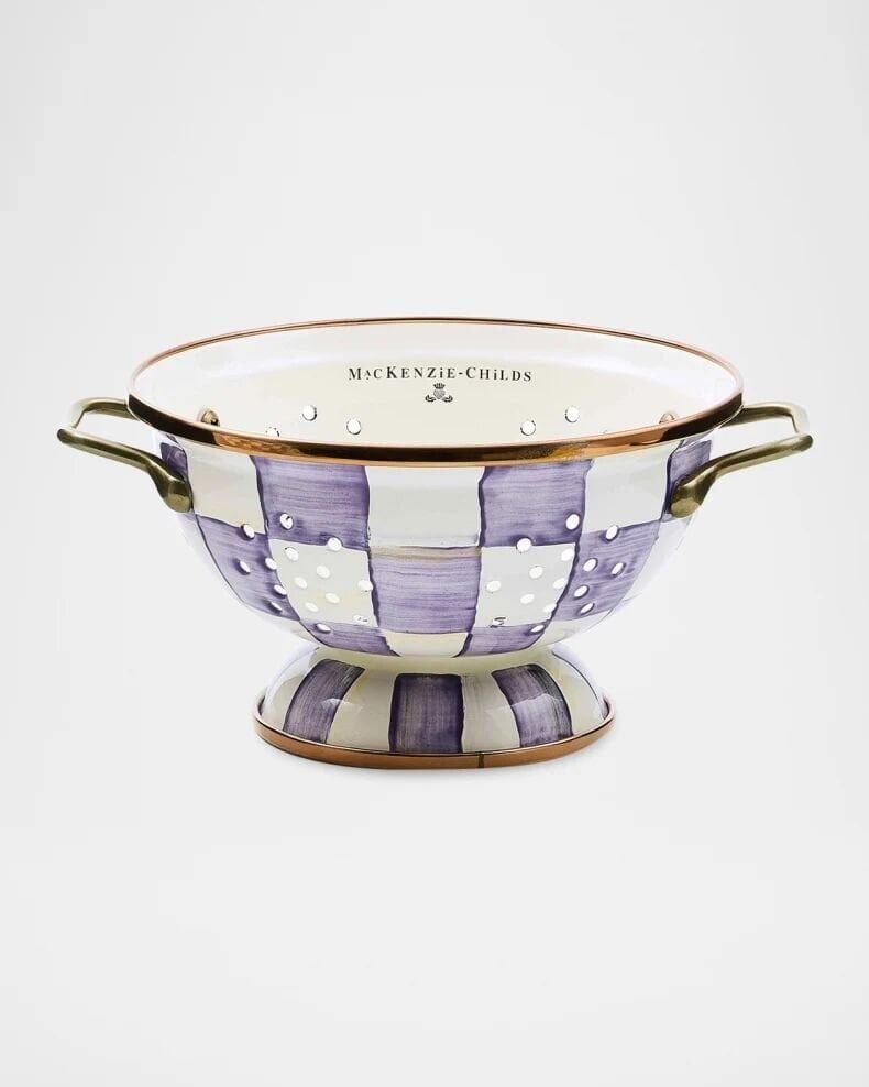 Violet Check Small Colander
