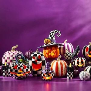 Courtly Check Illuminated Jack O' Lantern - Tall