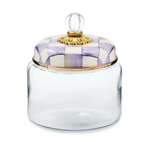 Violet Check Small Kitchen Canister