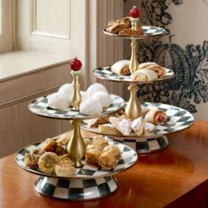 Courtly Check Enamel Three Tier Sweet Stand