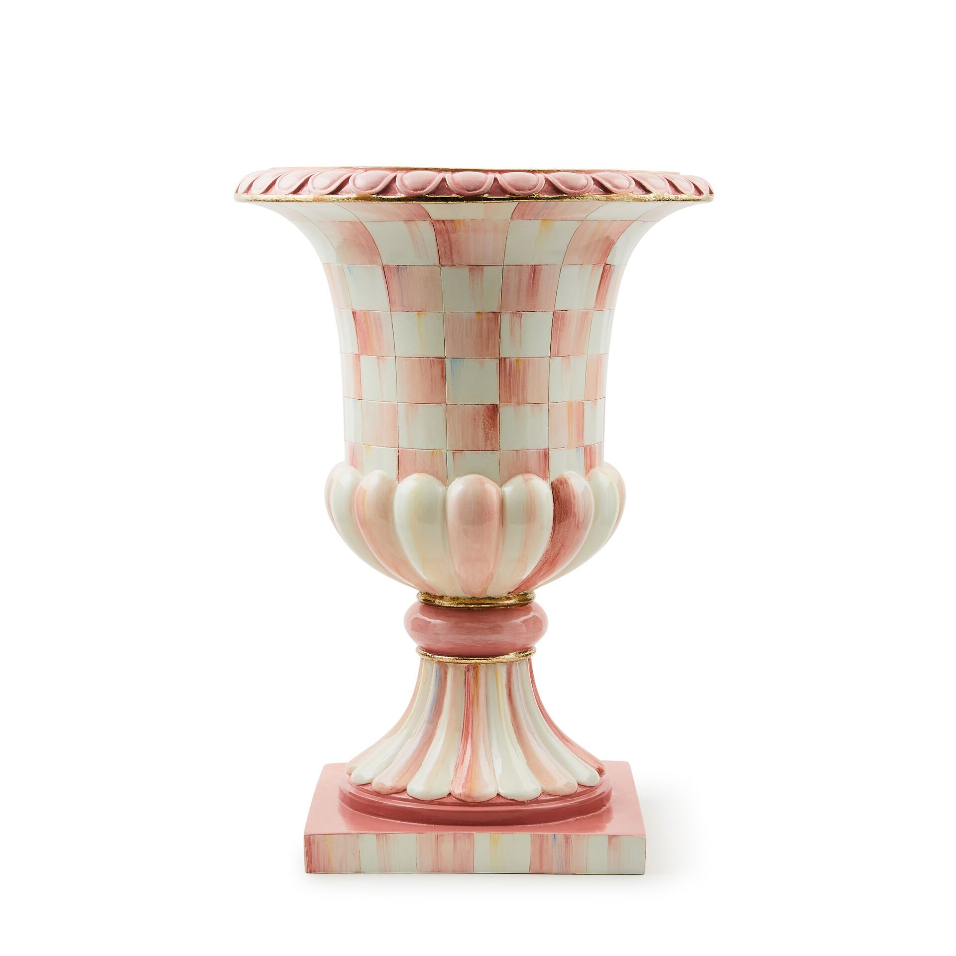 Rosy Check Pedestal Tabletop Urn