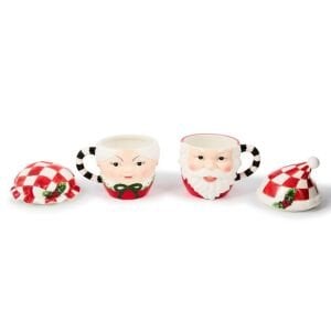 Check It Out Mr. & Mrs. Claus Mugs, Set of 2