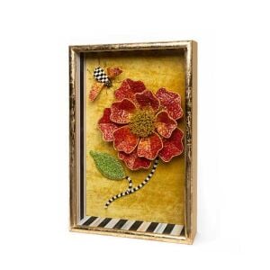 Beaded Peony Shadow Box