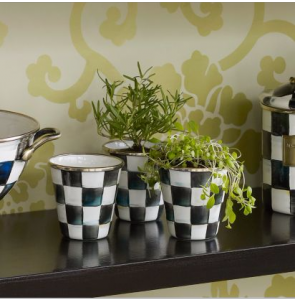 Courtly Check Herb Pots, Set of 3
