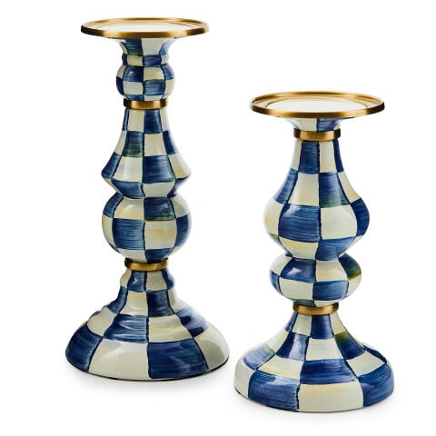 Courtly Check Large Pillar Candlestick
