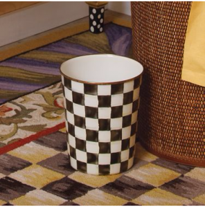 Courtly Check Enamel Waste Bin