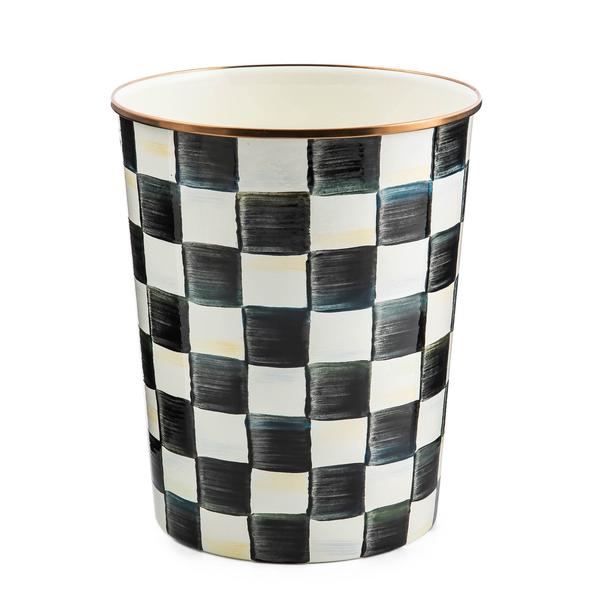 Courtly Check Enamel Waste Bin