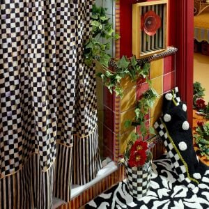 Courtly Check Enamel Waste Bin