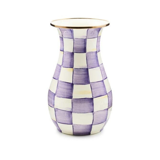 Violet Check Tall Vase