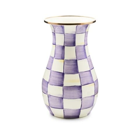 Violet Check Tall Vase