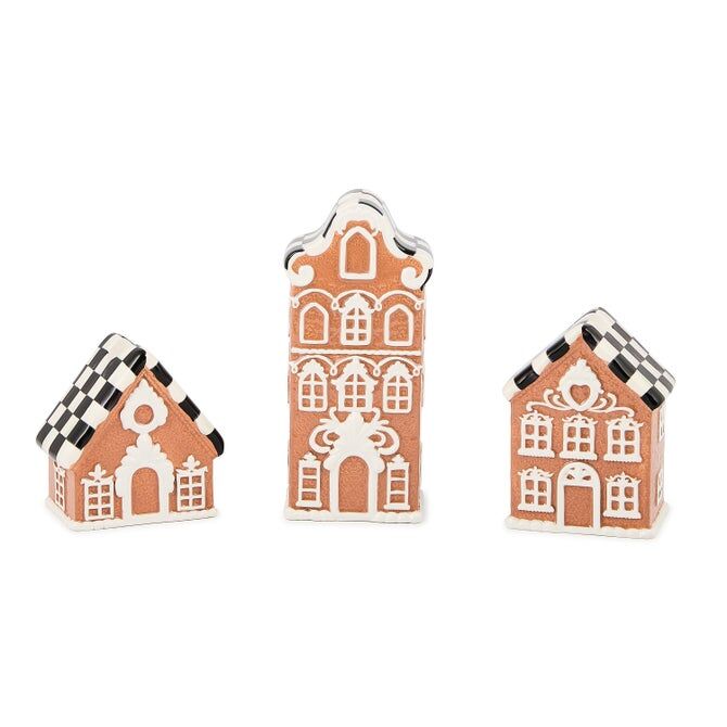 Gingerbread Village Candle Holders Set of 3
