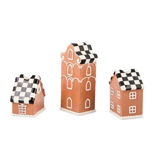 Gingerbread Village Candle Holders Set of 3