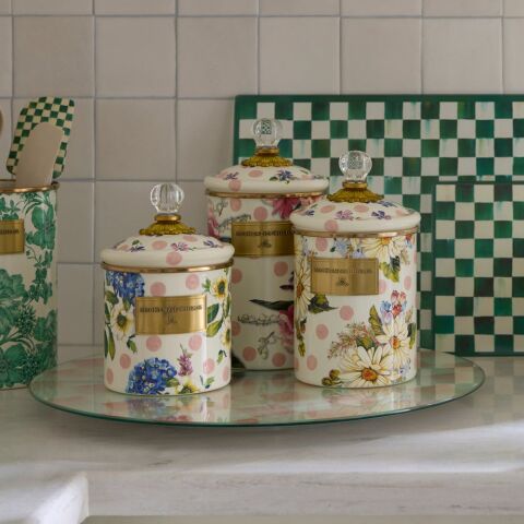 Wildflowers Enamel Small Canister - Yellow