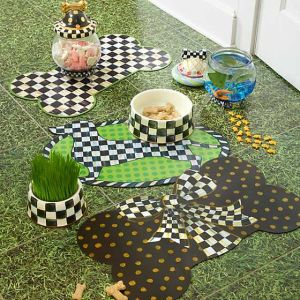 Courtly Check Enamel Pet Dish - Medium
