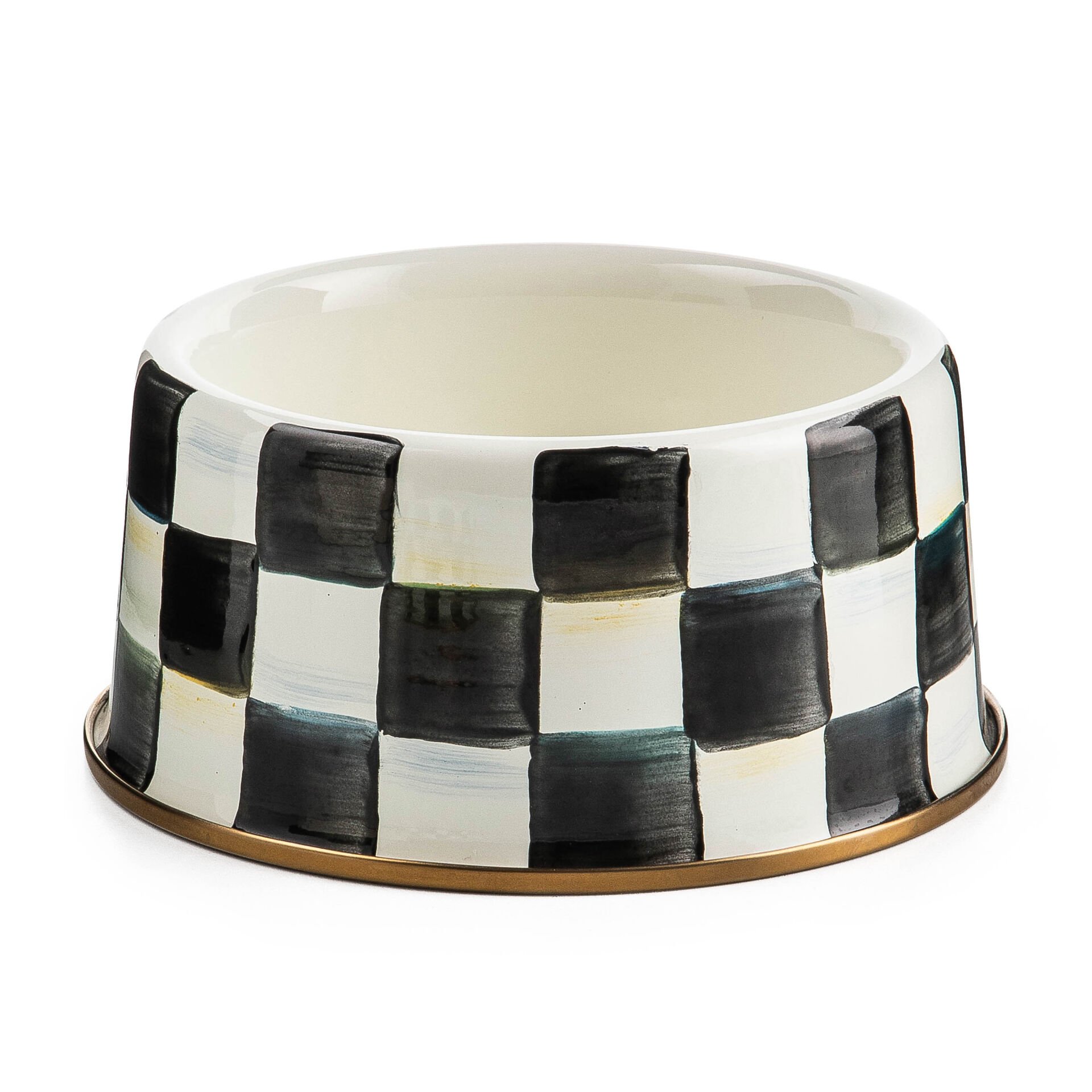 Courtly Check Enamel Pet Dish - Medium