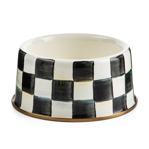 Courtly Check Enamel Pet Dish - Medium
