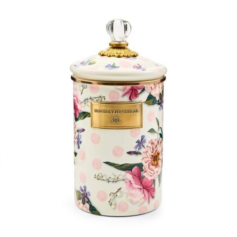 Wildflowers Enamel Large Canister - Green