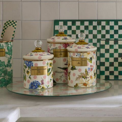 Wildflowers Enamel Medium Canister - Blue