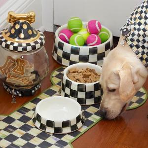 Courtly Check Enamel Pet Dish - Large