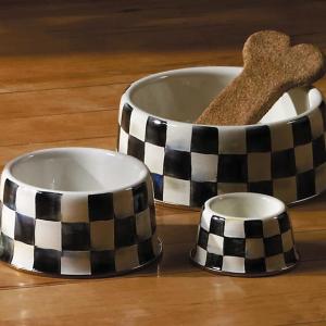 Courtly Check Enamel Pet Dish - Large