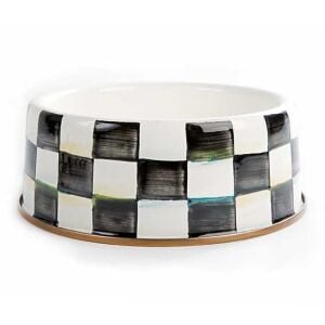 Courtly Check Enamel Pet Dish - Large