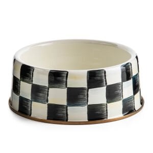 Courtly Check Enamel Pet Dish - Large