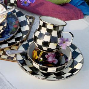 Courtly Check Enamel Mug