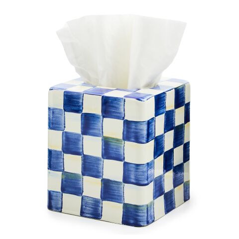 Royal Check Enamel Boutique Tissue Box Cover