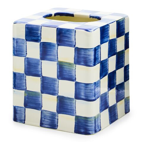 Royal Check Enamel Boutique Tissue Box Cover